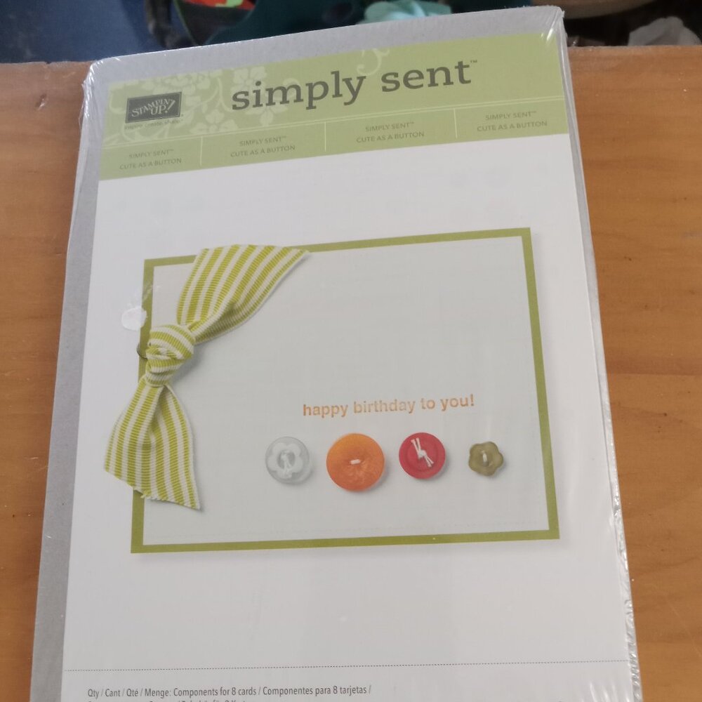3 Stampin' Up Simply Sent CUTE AS A BUTTON Card Kit ~ 8 Cards Each